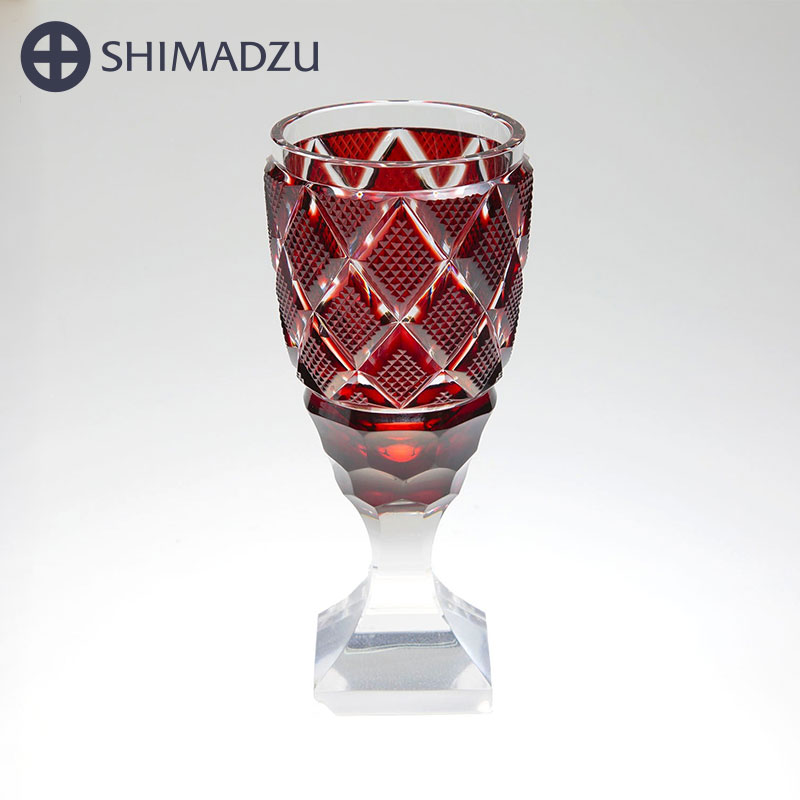 薩摩切子 脚付杯 大 cut63 紅 島津薩摩切子 薩摩ガラス工芸 鹿児島 島津興業 送料無料|SATSUMA
