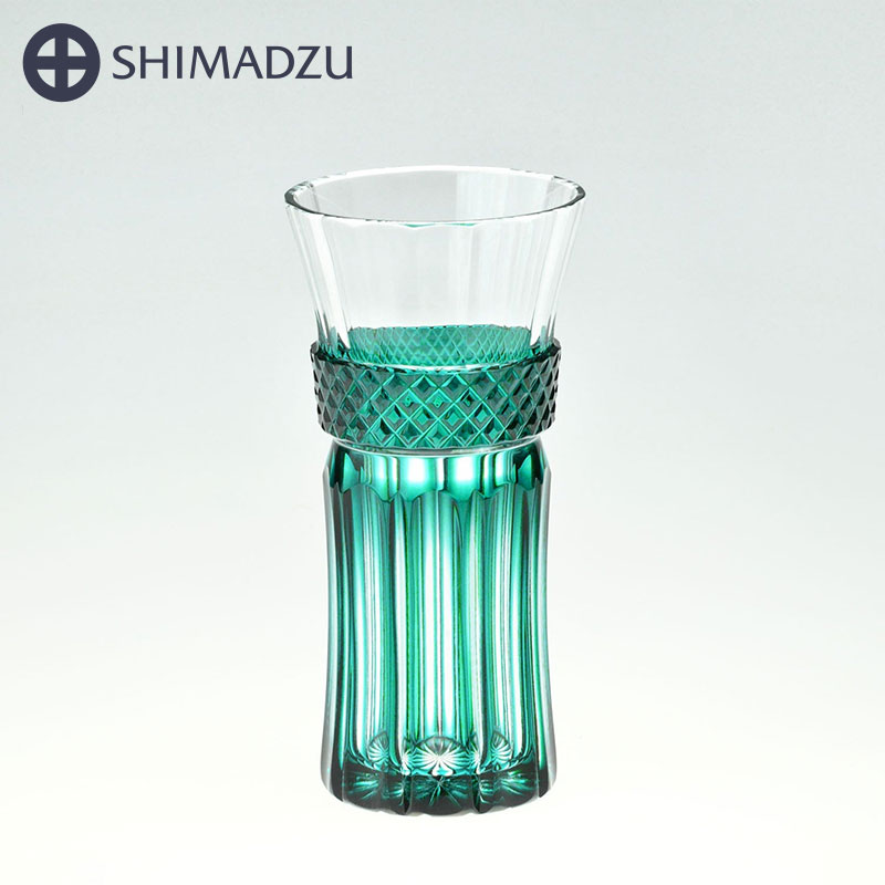 薩摩切子 麦酒器 I 緑 島津薩摩切子 薩摩ガラス工芸 鹿児島 島津興業 送料無料