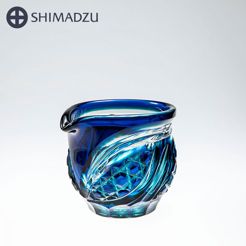 薩摩切り子ガラス 片口 cut201 ルリ緑 島津薩摩切り子ガラス 薩摩硝子芸術 鹿児島 島津興業 貨物輸送無料