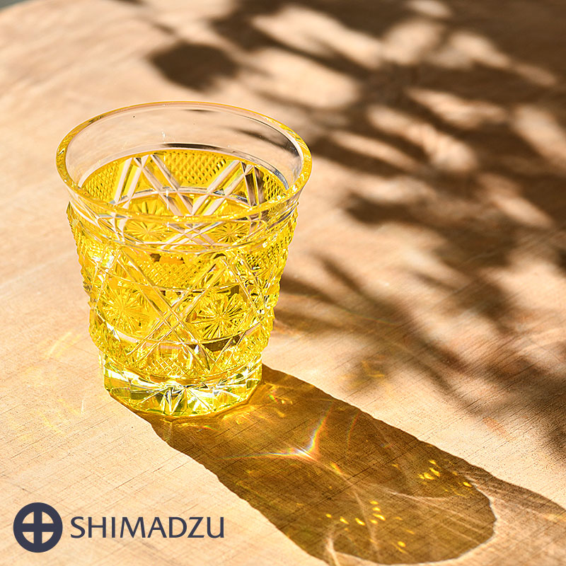 薩摩切子 冷酒グラス cut01 黄 鹿児島 島津薩摩切子 薩摩ガラス工芸 切子 グラス 送料無料｜SATSUMA
