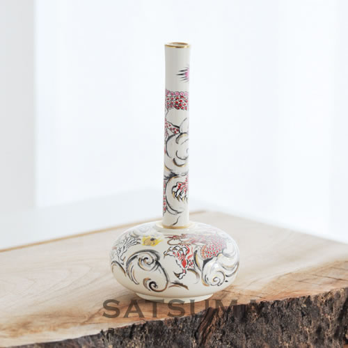 楽天市場】受注生産 薩摩焼 十五代沈壽官作 薩摩一尺 四君子 花瓶 代引