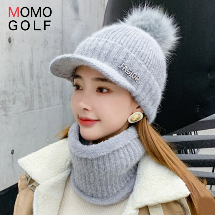 スポーツキャップ ゴルフキャップ 温か帽子 襟巻付き 大人可愛い