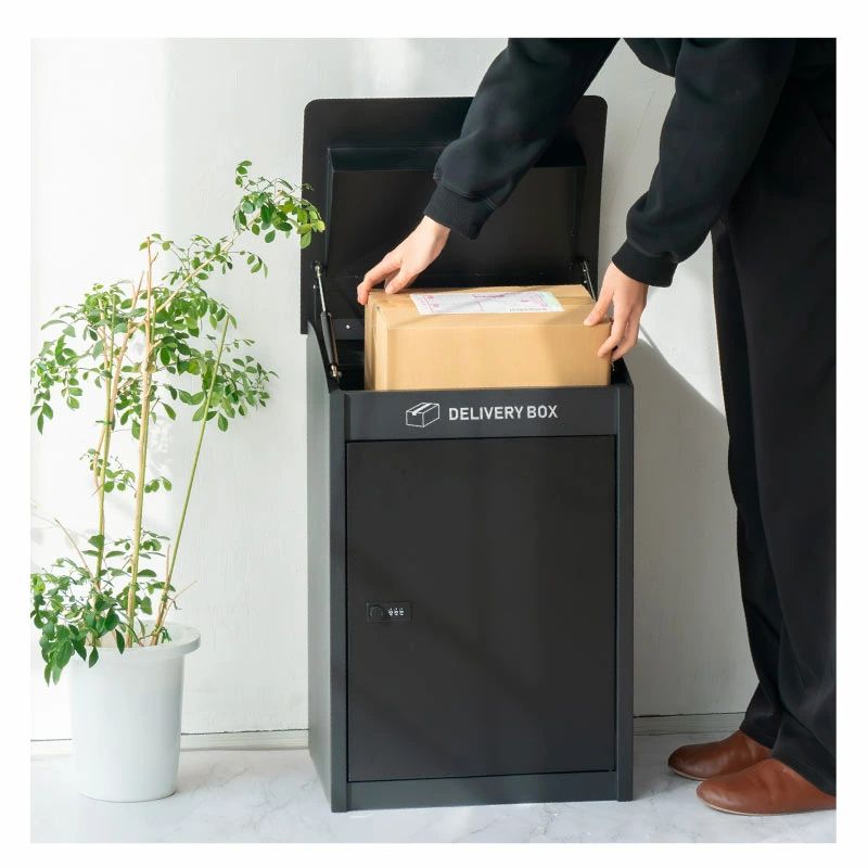 宅急便 2025年 BOX 屋外 置き型 ダイヤル ボックス 郵便受け 玄関 荷物 投函 黒 宅配BOX 一戸建て用 ポスト 防犯 ブラック 置き配ボックス 大型 非対面 置き配 一体型 大容量 盗難防止 おしゃれ 複数投函可能 宅配ボックス 防水