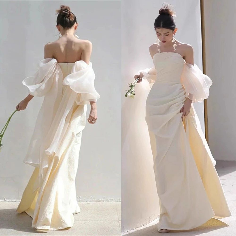 披露宴 フォトウェディング オフショル マーメイド オフショルダー ウェディングドレス ワンピース 白 結婚式 夏 二次会 前撮り ドレス 春 袖あり ドレス ウエディングドレス 可愛い 花嫁 秋 白 冬 演奏会 ドレス