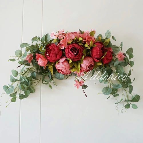 ドライフ プリザーブドフラワー 造花 花 壁掛け ドア 飾り付け 飾り 優雅 手作り 北欧 部屋 玄関 クリスマス 大きい 玄関リース