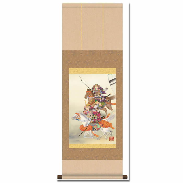 【真作】掛軸　宇田川彩悠　高精彩工芸画　赤富士双鶴　吉祥画　共箱入　R169 真作】掛軸 宇田川彩悠 高精彩工芸画 赤富士双鶴 吉祥画 共箱入