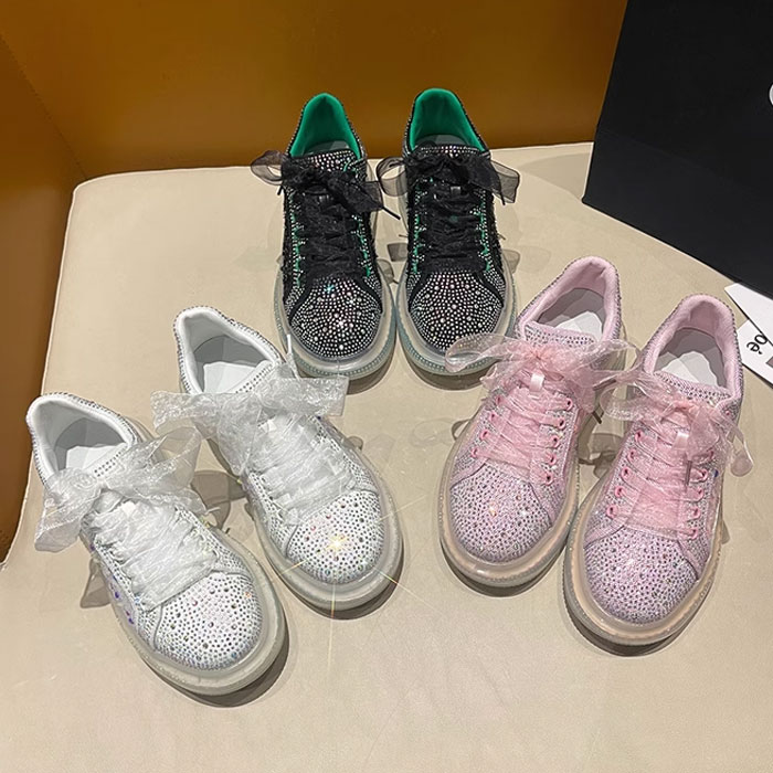楽天市場】スニーカー レディース キラキラ メタリック シルバー