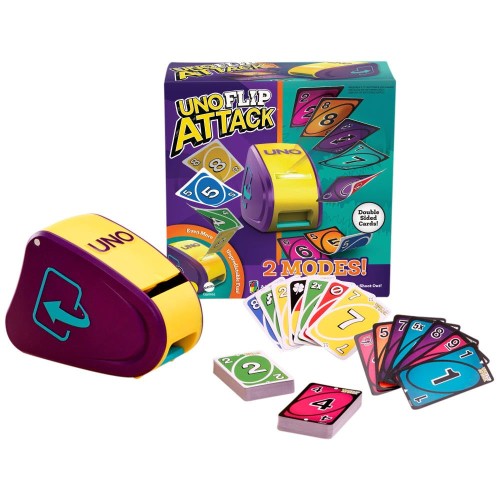 Mattel Games UNO フリップアタックカードゲーム ランチャーユニット両面甲板付き添い人 ちびっ子 身寄り 寄り合い 2~10人用 客体年歯7歳以上