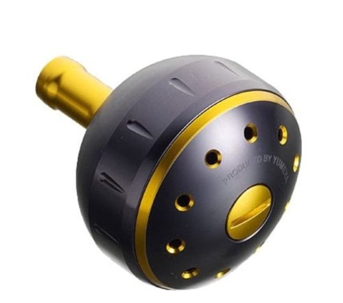 シマノ(SHIMANO) 夢屋 軽銀ラウンド型パワーハンドルノブ 黒いこと/ゴールド S大きさノッブ TypeA用