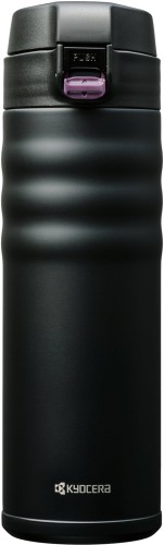 京セラ 吸い筒 陶芸 珈琲 瓶 マグボトル 500ml ワンタッチ式 内面陶芸産業 無意味さ断熱社会システム 保温 保冷 CERAMUG セラマグ 黒いこと 黒 MB-17FBK-AZ