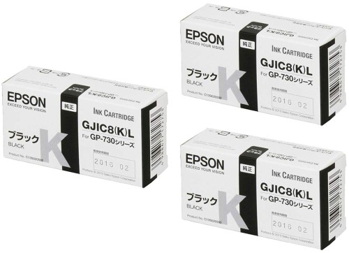 EPSON 完全無欠インキ GJIC8KL 黒いこと 3本仕掛ける