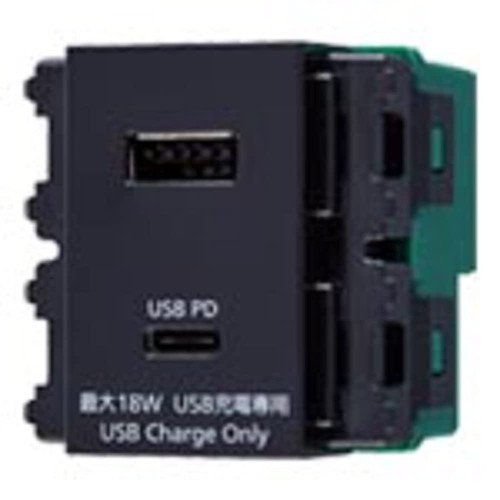 パナソニック(Panasonic) 埋込申し受ける用USB差し込み2界面 18W USB-A・C 黒いこと WN1477B