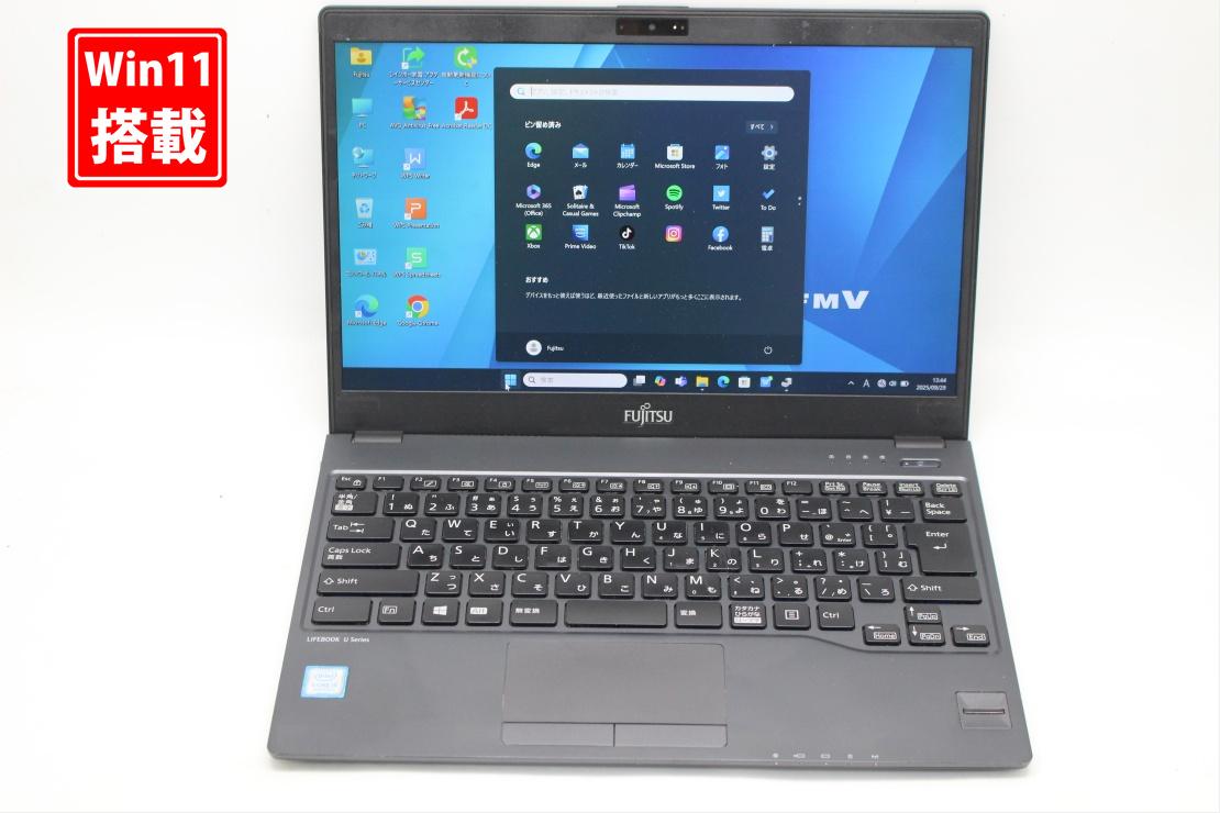 中古 フルHD 13.3インチ Fujitsu LIFEBOOK U938S Windows11 高性能 第8世代Core i5-8350u 8GB 爆速256GB-SSD カメラ 無線 Office付き Win11【中古ノートパソコン 中古パソコン 中古PC】送料無料 対応 即日発送（Windows10も対応可能 Win10）