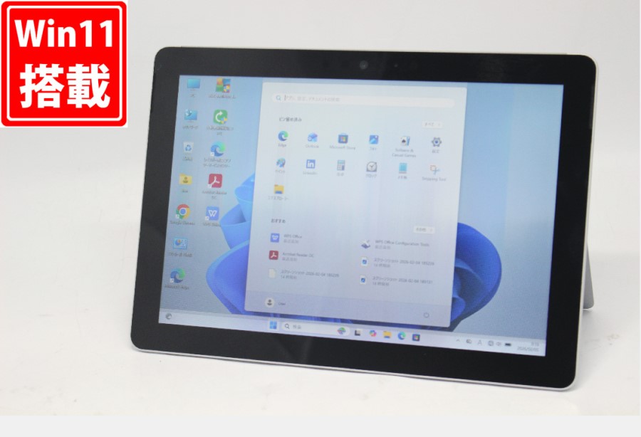 訳有 10インチ タブレット Microsoft Surface GO Model.1824 Windows11 Pentium 4415Y 8GB 爆速NVMe式128GB-SSD カメラ 無線 リカバリ Office付き Win11【中古ノートパソコン 中古パソコン 中古PC】送料無料 対応 即日発送（Windows10も対応可能 Win10）｜レインボー家電