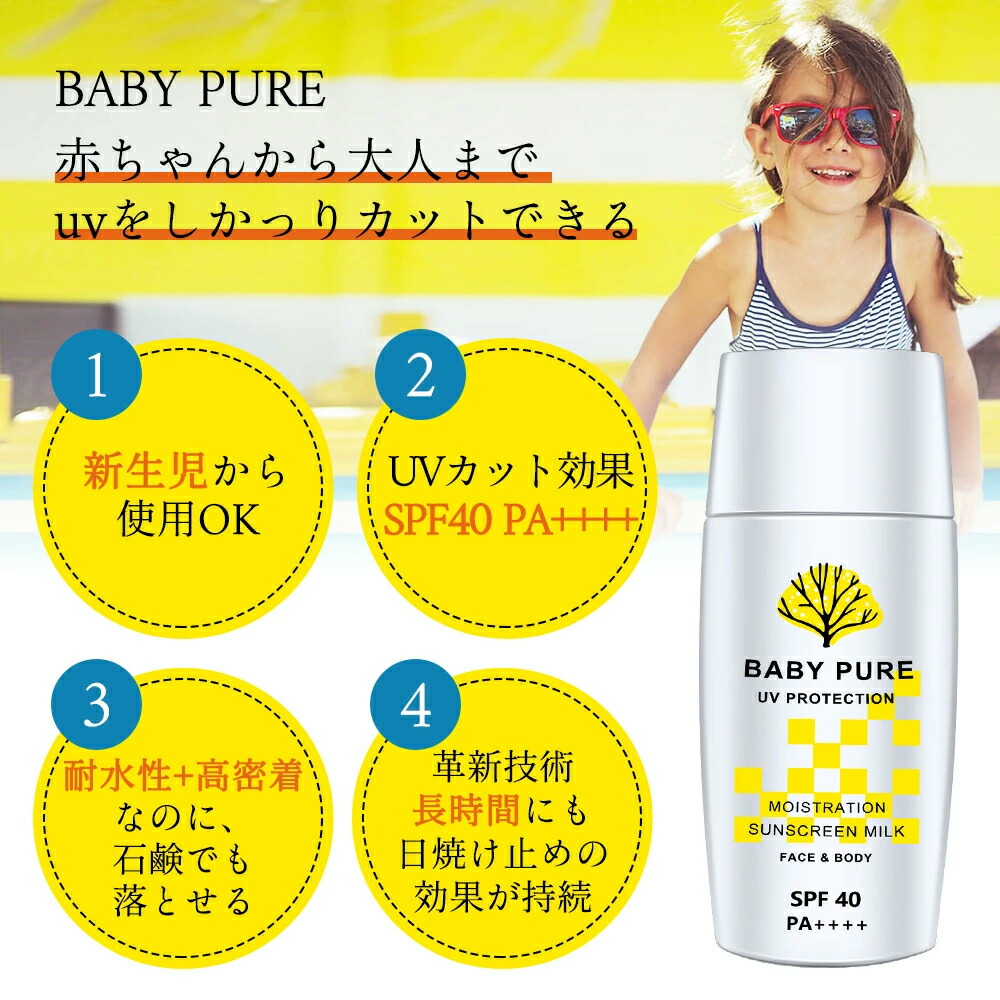 楽天市場 日焼け止め 子供用 こども用 スキンケアミルク 乳液タイプ 50g Spf40 Pa 顔 からだ 敏感肌 化粧下地 大人用 男女兼用 母のプレゼント ギフト レインボー商事