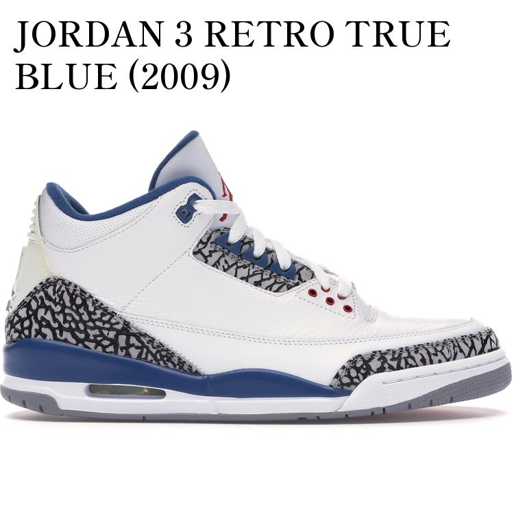 【海外限定 お取り寄せ商品】JORDAN 3 RETRO TRUE BLUE (2009) 136064-141 メンズ レディース 人気 おしゃれ