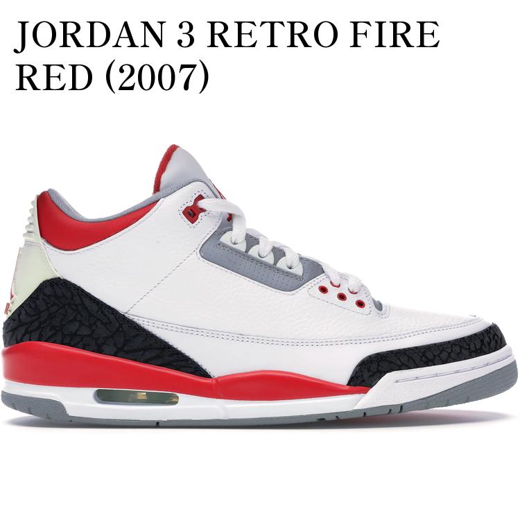 【海外限定 お取り寄せ商品】JORDAN 3 RETRO FIRE RED (2007) 136064-161 メンズ レディース 人気 おしゃれ