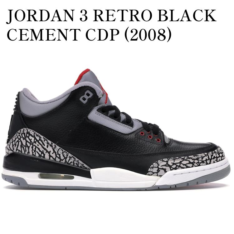 【海外限定 お取り寄せ商品】JORDAN 3 RETRO BLACK CEMENT CDP (2008) 340254-061 メンズ レディース 人気 おしゃれ