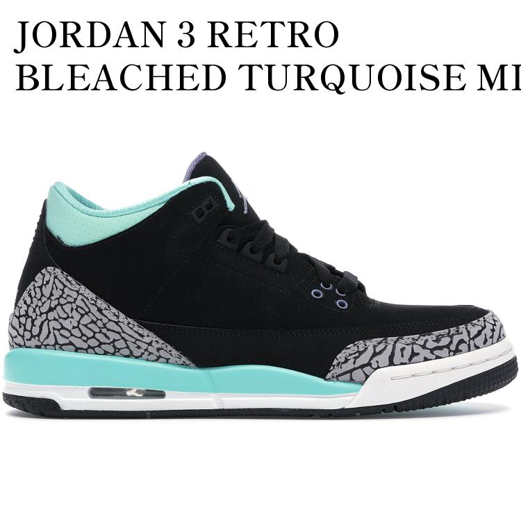 【海外限定 お取り寄せ商品】JORDAN 3 RETRO BLEACHED TURQUOISE MINT (GS) 441140-045 メンズ レディース 人気 おしゃれ