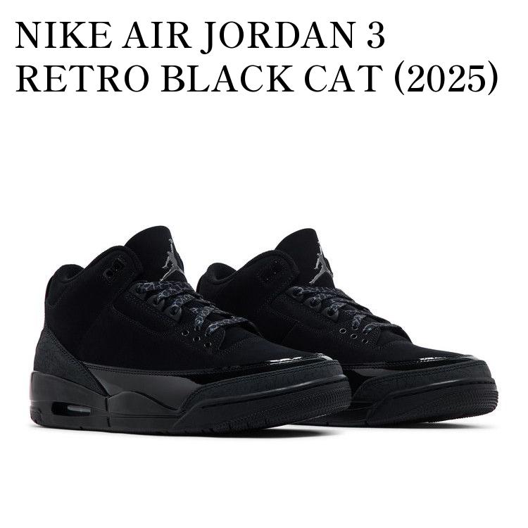 【お取り寄せ商品】NIKE AIR JORDAN 3 RETRO BLACK CAT (2025) ナイキ エアジョーダン3 レトロ ブラックキャット (2025) CT8532-001 メンズ レディース画像