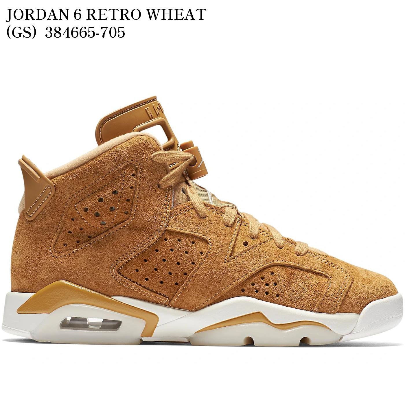 【海外限定 お取り寄せ商品】JORDAN 6 RETRO WHEAT (GS) 384665-705 メンズ レディース 人気 おしゃれ
