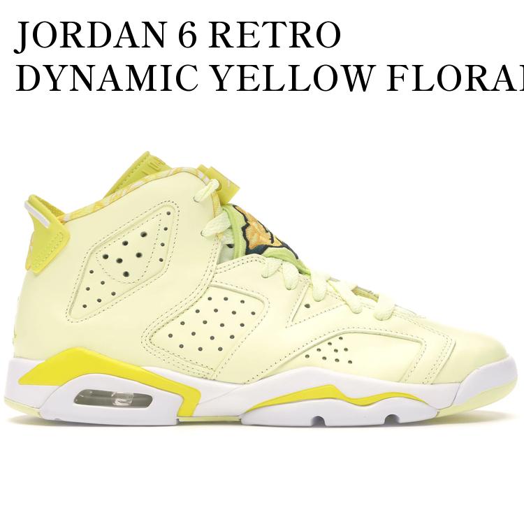【海外限定 お取り寄せ商品】JORDAN 6 RETRO DYNAMIC YELLOW FLORAL (GS) 543390-800 メンズ レディース 人気 おしゃれ