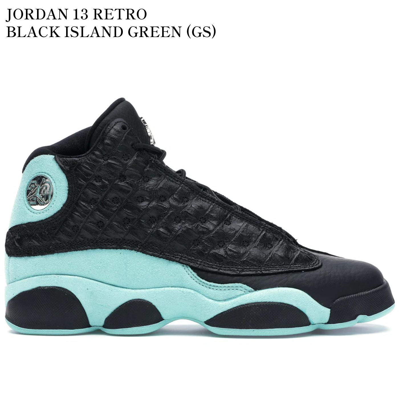 【海外限定 お取り寄せ商品】JORDAN 13 RETRO BLACK ISLAND GREEN (GS) 884129-030 メンズ レディース 人気 おしゃれ