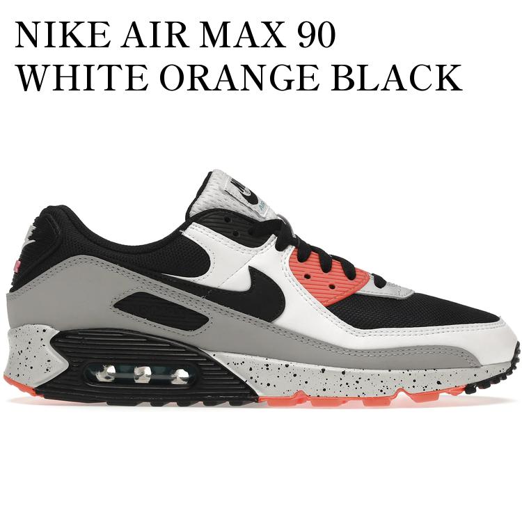 【海外限定 お取り寄せ商品】NIKE AIR MAX 90 WHITE ORANGE BLACK DC9845-100 メンズ レディース 人気 おしゃれ｜RAISE