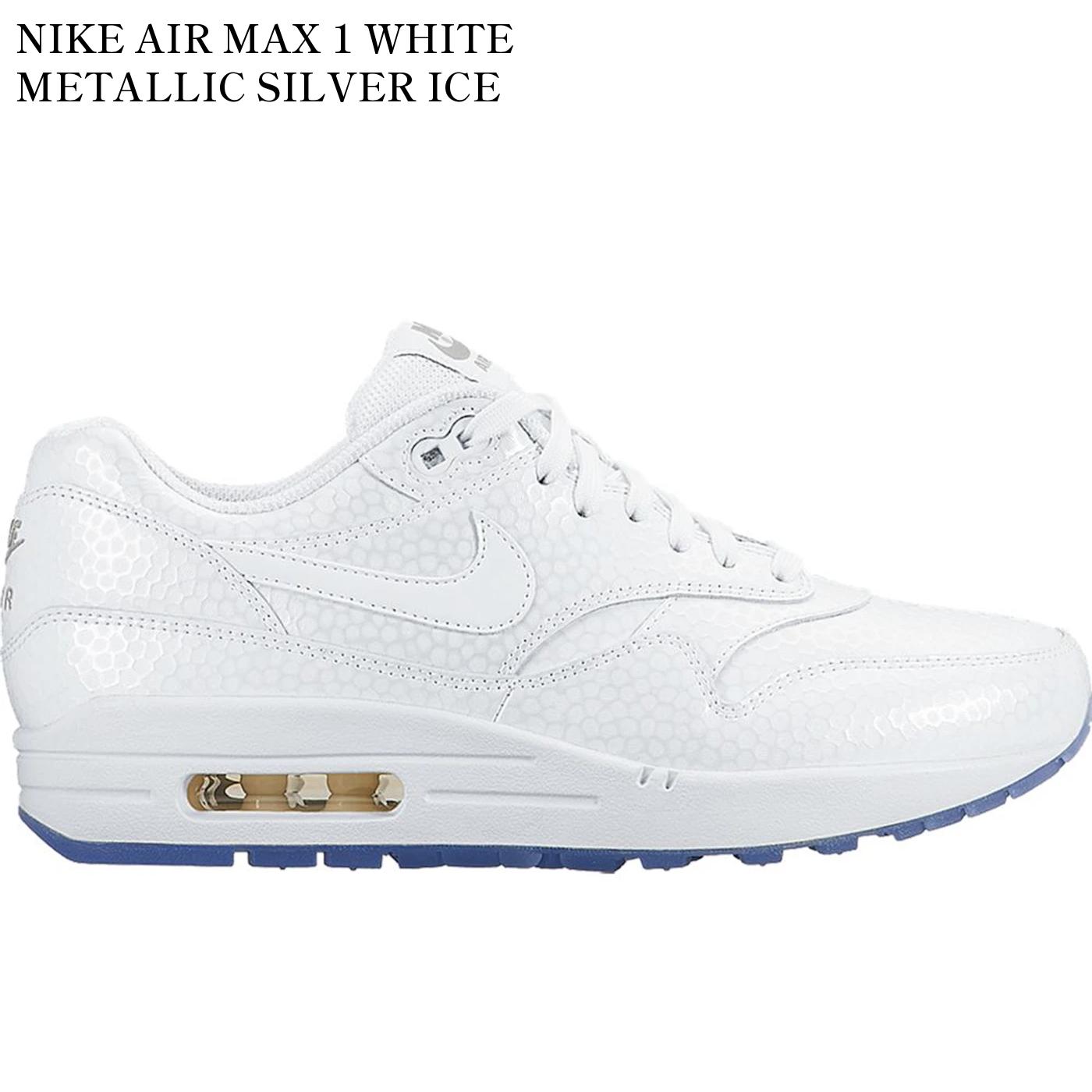 【海外限定 お取り寄せ商品】NIKE AIR MAX 1 WHITE METALLIC SILVER ICE (WOMEN'S) 454746-106 メンズ レディース 人気 おしゃれ|RAISE