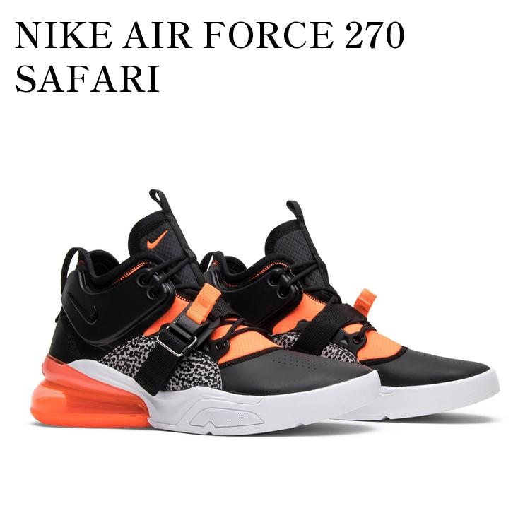 Nike Air Force 270 シューズ ブラック/オレンジ26cmメンズ NIKE AIR FORCE 270 AH6772-004 ''SAFARI'' HYPER CRIMSON BLACK