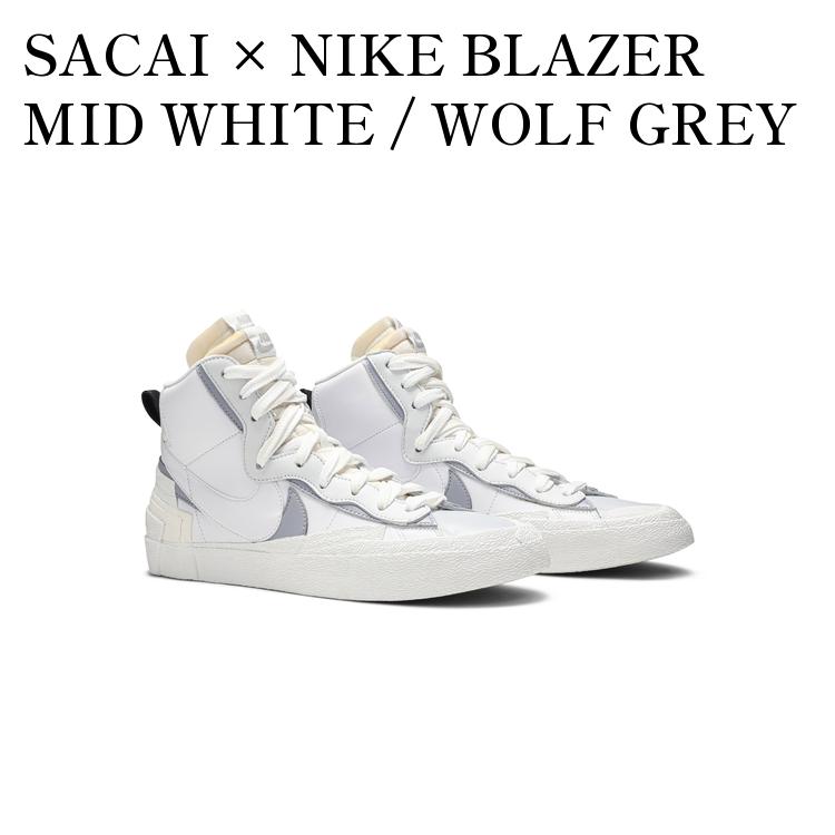 【新品】sacai × NIKE BLAZER MID ホワイト/グレー Nike Blazer Mid sacai White Grey Men's - BV0072-100 - US