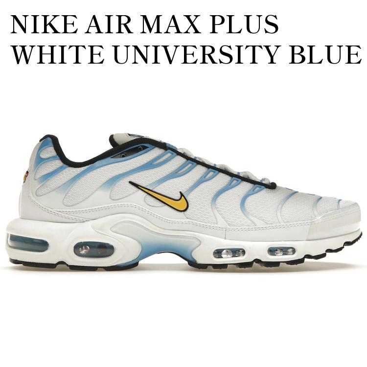 【海外限定 お取り寄せ商品】NIKE AIR MAX PLUS WHITE UNIVERSITY BLUE GOLD ナイキ エア マックス プラス ホワイト ユニバーシティブルー ゴールド DM0032-101 メンズ レディース 人気 おしゃれ|RAISE