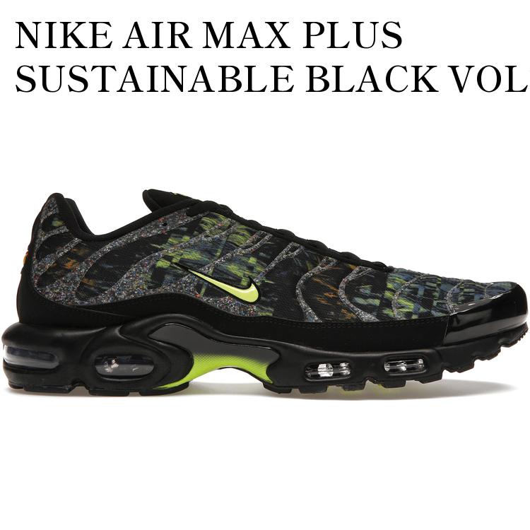 【海外限定 お取り寄せ商品】NIKE AIR MAX PLUS SUSTAINABLE BLACK VOLT DM9594-001 メンズ レディース 人気 おしゃれ