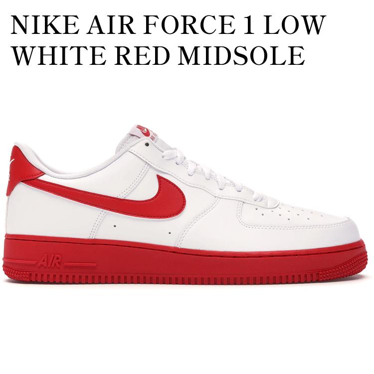 【海外限定 お取り寄せ商品】NIKE AIR FORCE 1 LOW WHITE RED MIDSOLE CK7663-102 メンズ レディース 人気 おしゃれ｜RAISE