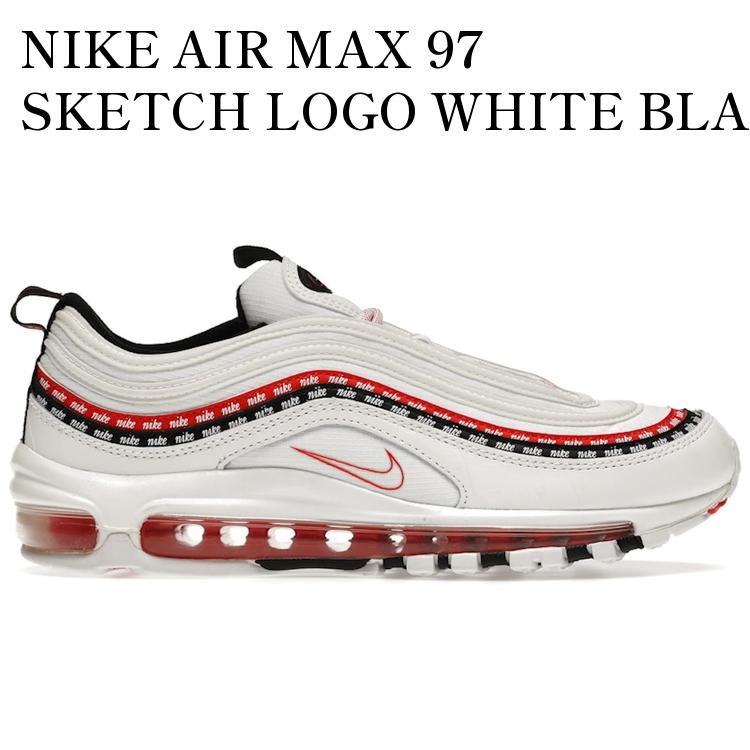 【海外限定 お取り寄せ商品】NIKE AIR MAX 97 SKETCH LOGO WHITE BLACK RED CK9397-100 メンズ レディース 人気 おしゃれ|RAISE