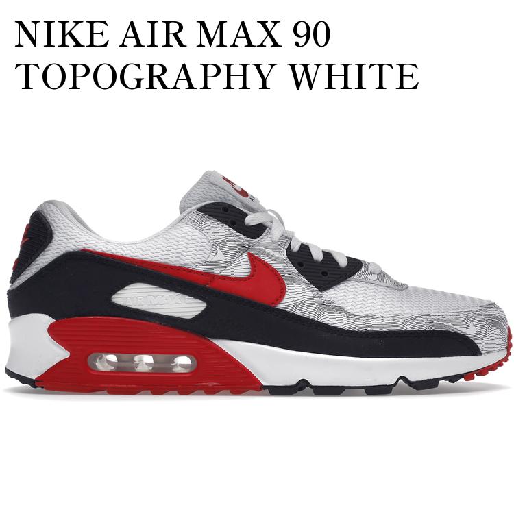 【海外限定 お取り寄せ商品】NIKE AIR MAX 90 TOPOGRAPHY WHITE UNIVERSITY RED DJ0639-100 メンズ レディース 人気 おしゃれ|RAISE