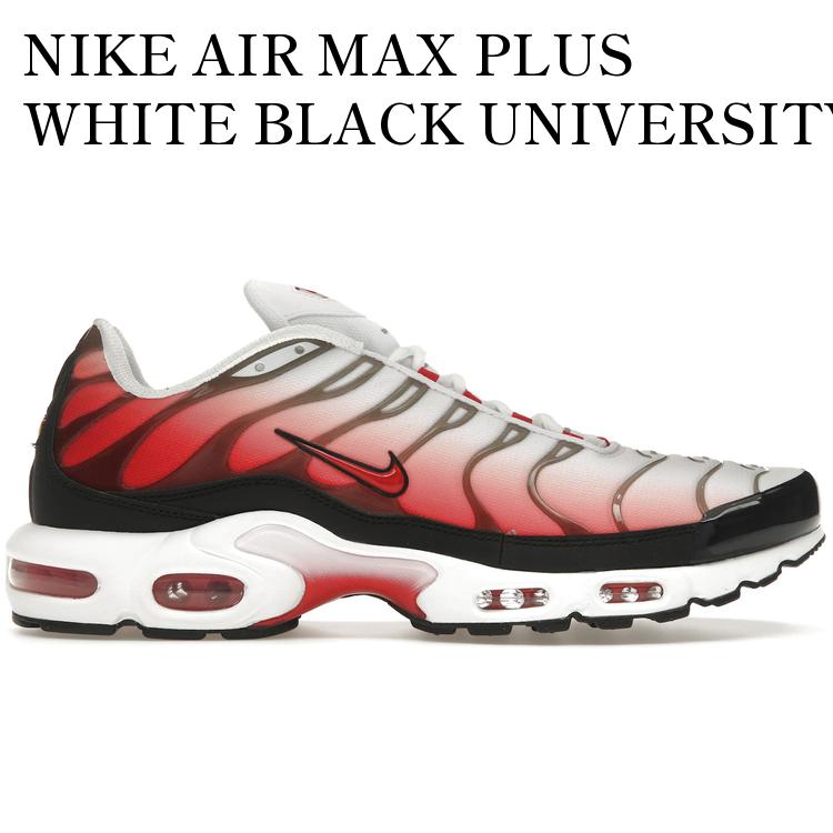 【海外限定 お取り寄せ商品】NIKE AIR MAX PLUS WHITE BLACK UNIVERSITY RED HM9611-100 メンズ レディース 人気 おしゃれ