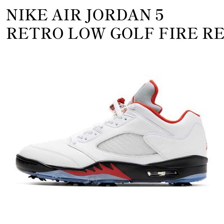 楽天市場】NIKE JORDAN 5 LOW GOLF FIRE RED white/fire red-black