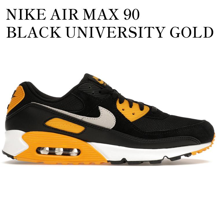 【海外限定 お取り寄せ商品】NIKE AIR MAX 90 BLACK UNIVERSITY GOLD WHITE FN6958-002 メンズ レディース 人気 おしゃれ