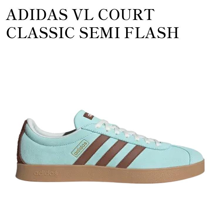 【お取り寄せ商品】ADIDAS VL COURT CLASSIC SEMI FLASH AQUA/PRELOVED BROWN/CRYSTAL JADE アディダス VL コート クラシック セミフラッシュアクア/プリラブドブラウン/クリスタルジェイド KK3772 メンズ レディース 人気 おしゃれ|RAISE