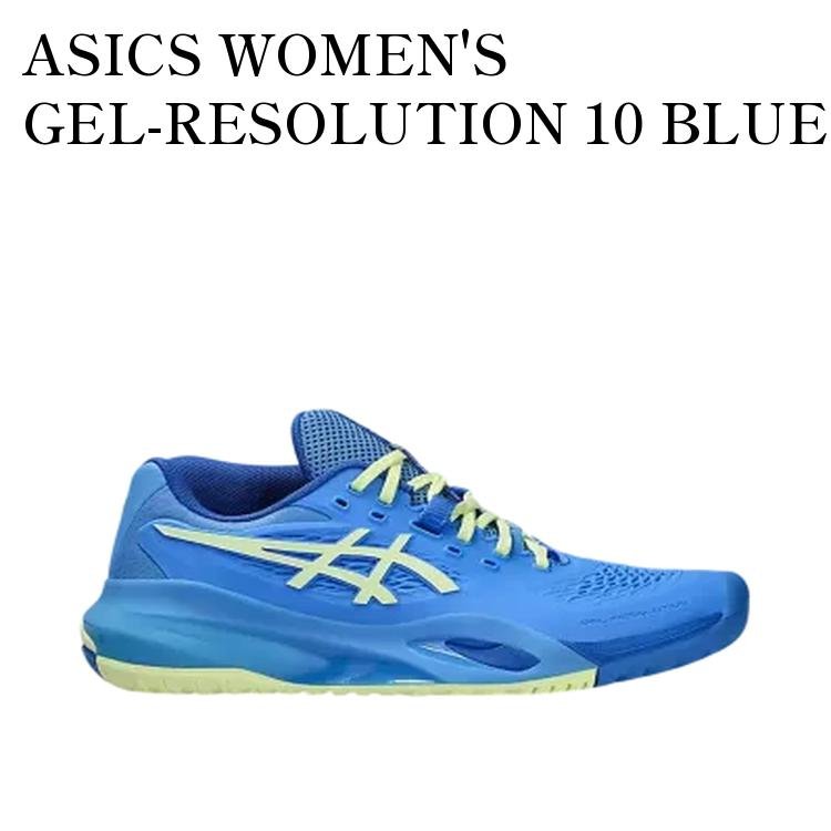【お取り寄せ商品】ASICS WOMEN'S GEL-RESOLUTION 10 BLUE COAST/HUDDLE YELLOW (ALL COURT) アシックス ウィメンズ ゲルレゾリューション10 ブルーコースト/ハドルイエロー (オールコート) 1042A279-400 メンズ レディース 人気 おしゃれ