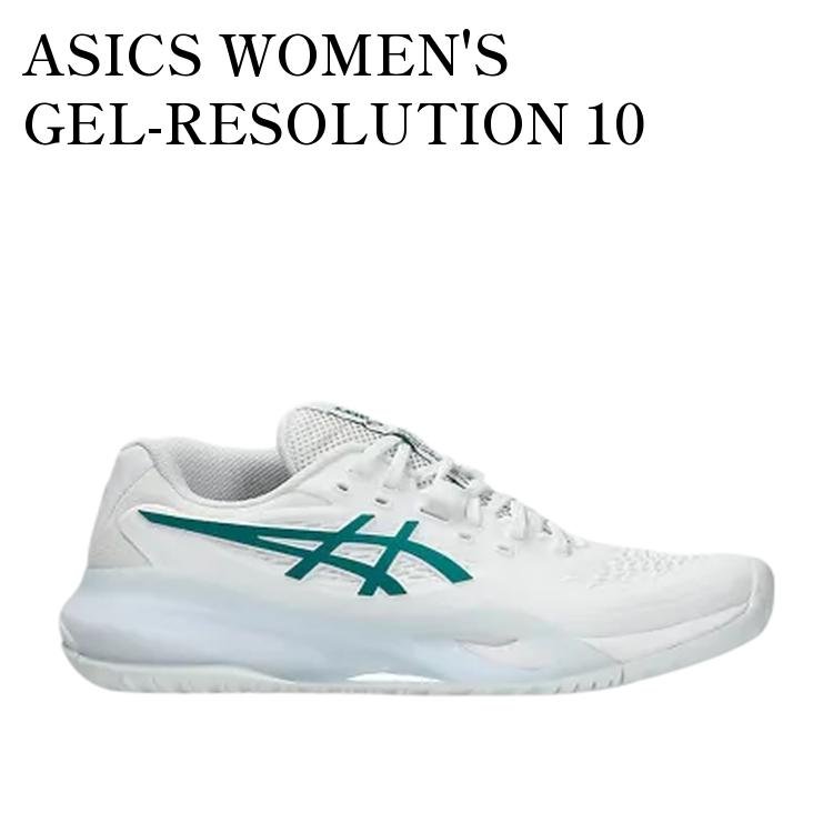 【お取り寄せ商品】ASICS WOMEN'S GEL-RESOLUTION 10 WHITE/PITCH GREEN (ALL COURT) アシックス ウィメンズ ゲルレゾリューション10 ホワイト/ピッチグリーン (オールコート) 1042A279-103 メンズ レディース 人気 おしゃれ|RAISE