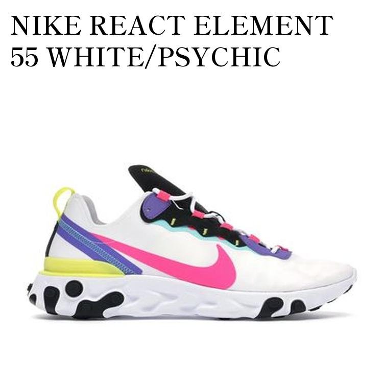【お取り寄せ商品】NIKE REACT ELEMENT 55 WHITE/PSYCHIC PURPLE/HYPER PINK ナイキ リアクト エレメント 55 ホワイト/サイキックパープル/ハイパーピンク CK0846-100 メンズ レディース 人気 おしゃれ|RAISE