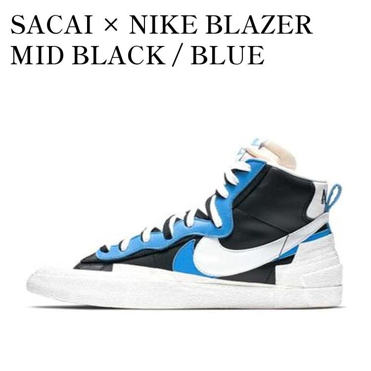 【お取り寄せ商品】SACAI &times; NIKE BLAZER MID BLACK / BLUE サカイ &times; ナイキ ブレーザーミッド ブラック/ブルー BV0072-001 メンズ レディース 人気 おしゃれ｜RAISE