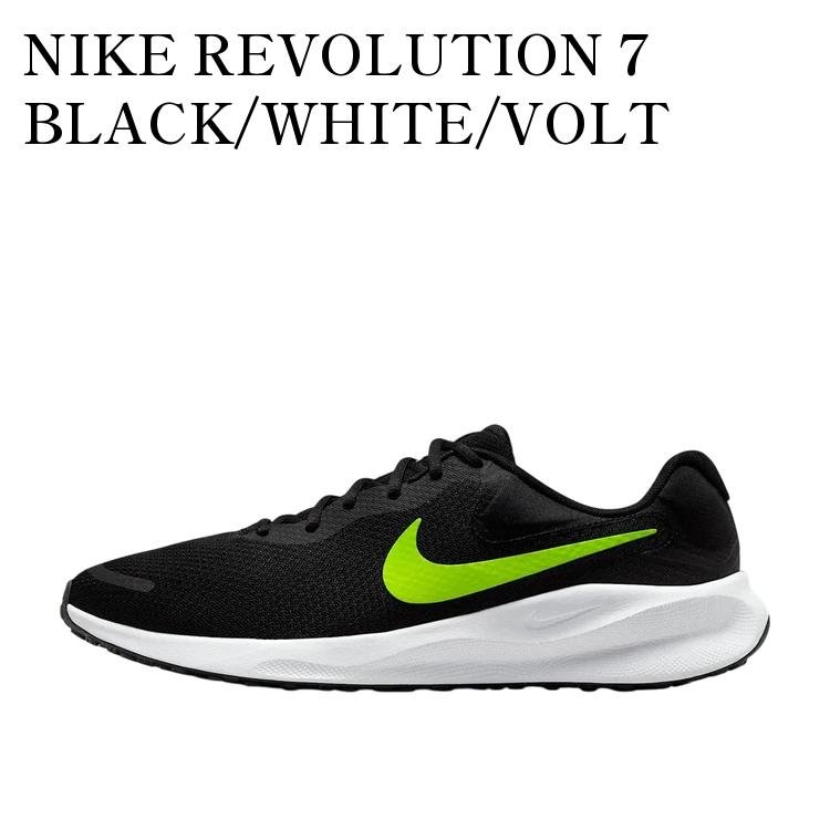 【お取り寄せ商品】NIKE REVOLUTION 7 BLACK/WHITE/VOLT ナイキ レボリューション7 ブラック/ホワイト/ボルト FB2207-010 メンズ レディース 人気 おしゃれ|RAISE