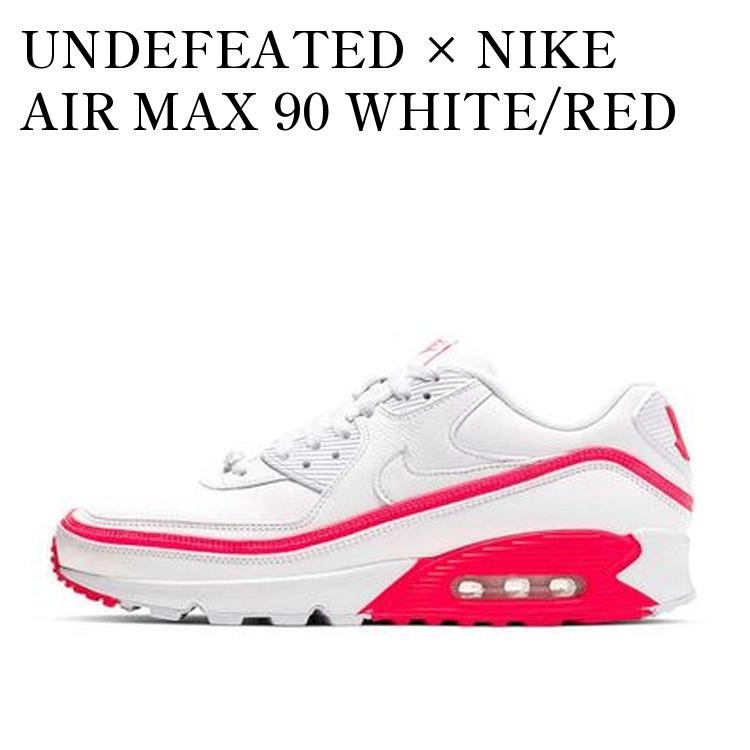【お取り寄せ商品】UNDEFEATED &times; NIKE AIR MAX 90 WHITE/RED アンディフィーテッド &times; ナイキ エアマックス90 ホワイト/レッド CJ7197-103 メンズ レディース 人気 おしゃれ｜RAISE 22,046円