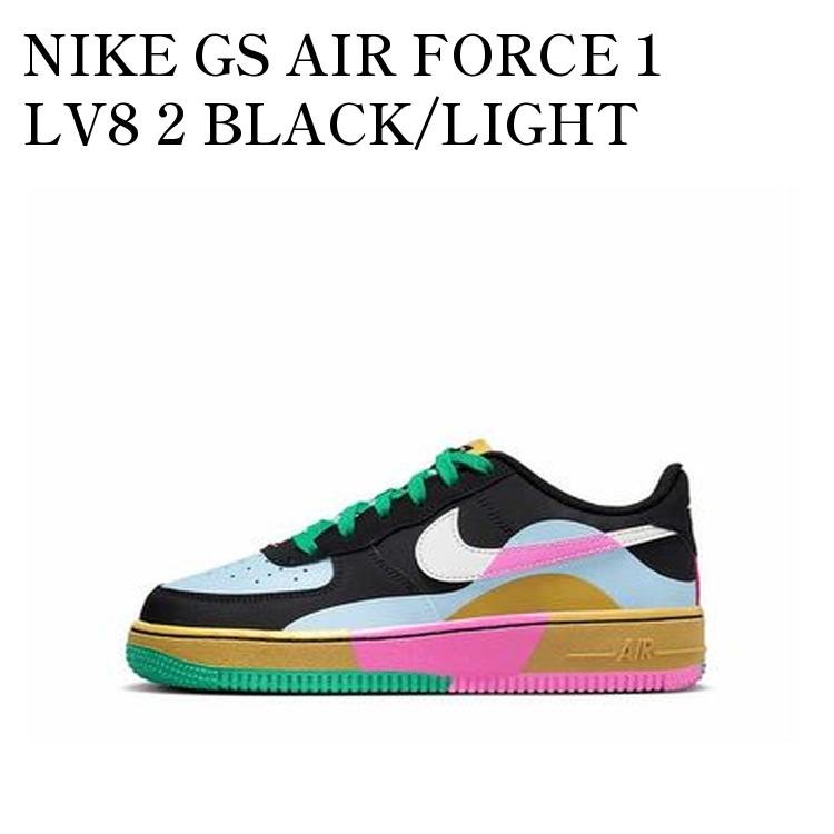 【お取り寄せ商品】NIKE GS AIR FORCE 1 LV8 2 BLACK/LIGHT ARMORY BLUE/PLAYFUL PINK/SUMMIT WHITE ナイキ GS エアフォース1 LV8 2 ブラック/ライトアーモリーブルー/プレイフルピンク/サミットホワイト FJ3288-001 メンズ レディース 人気 おしゃれ｜RAISE