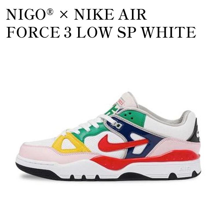 【お取り寄せ商品】NIGO® × NIKE AIR FORCE 3 LOW SP WHITE (HEEL LOGO OGIN) ニゴー × ナイキ エアフォース3 ロー SP ホワイト (ヒールロゴ OGIN) HQ7534-100 メンズ レディース 人気 おしゃれ|RAISE