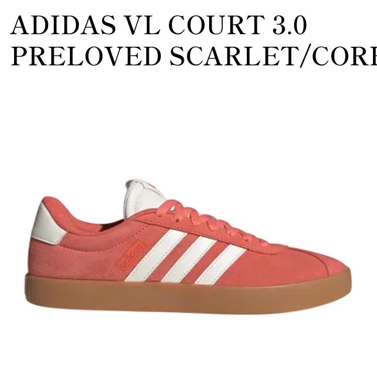 【お取り寄せ商品】ADIDAS VL COURT 3.0 PRELOVED SCARLET/CORE WHITE/BRIGHT RED アディダス VL コート3.0 プリラブドスカーレット/コアホワイト/ブライトレッド JP5327 メンズ レディース 人気 おしゃれ｜RAISE