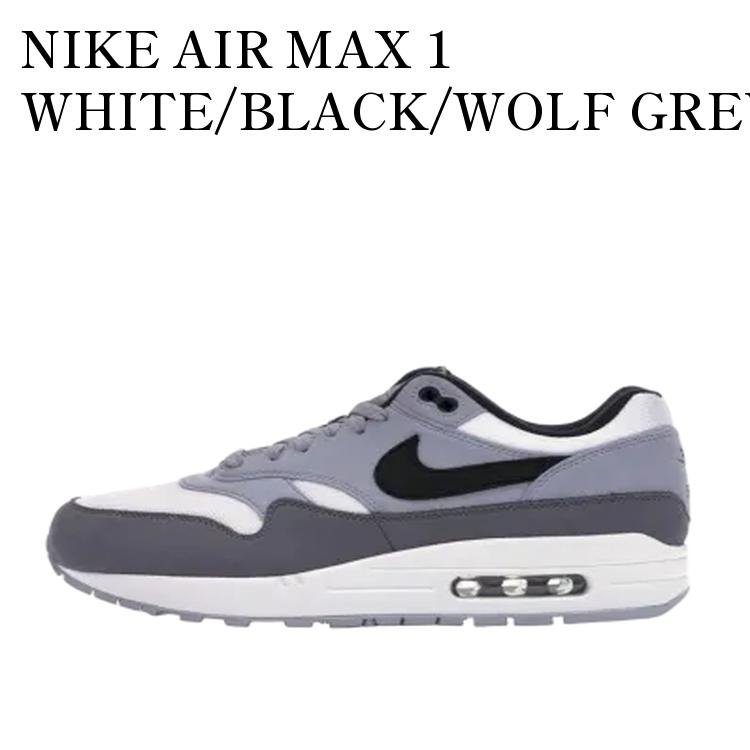 【お取り寄せ商品】NIKE AIR MAX 1 WHITE/BLACK/WOLF GREY ナイキ エアマックス1 ホワイト/ブラック/ウルフグレー AH8145-101 メンズ レディース 人気 おしゃれ｜RAISE